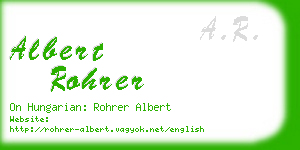 albert rohrer business card